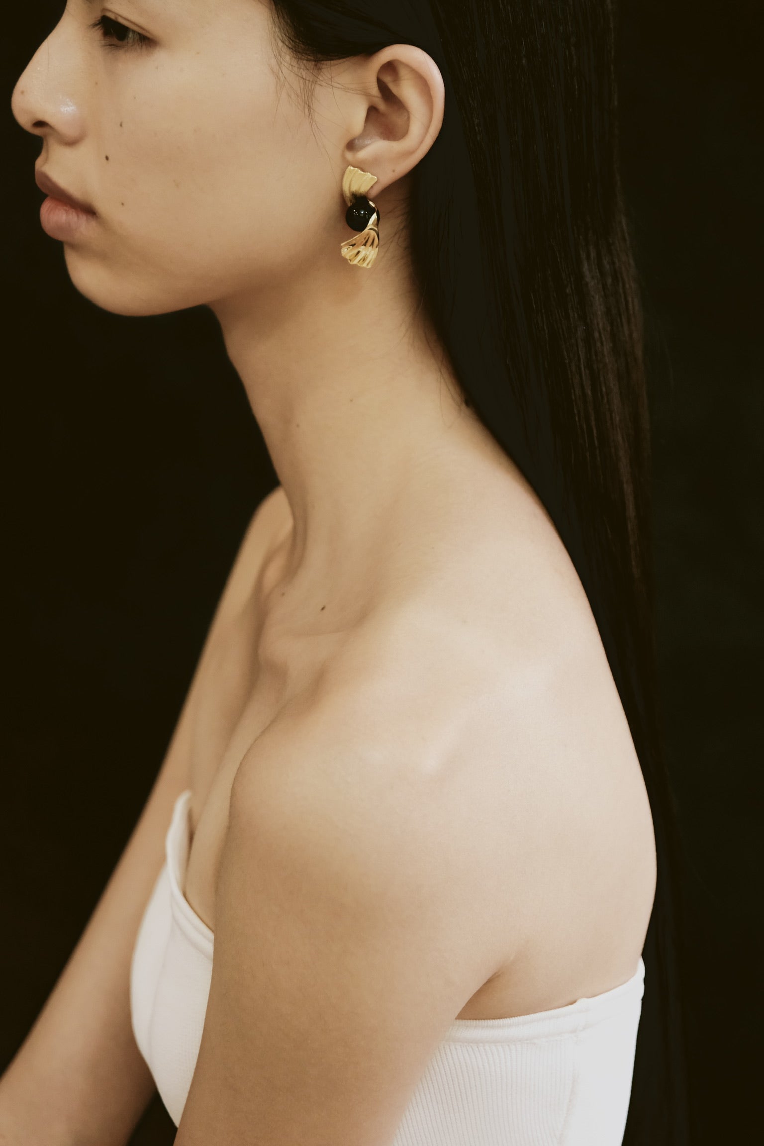 Black Onyx and Gold Vermeil Earrings