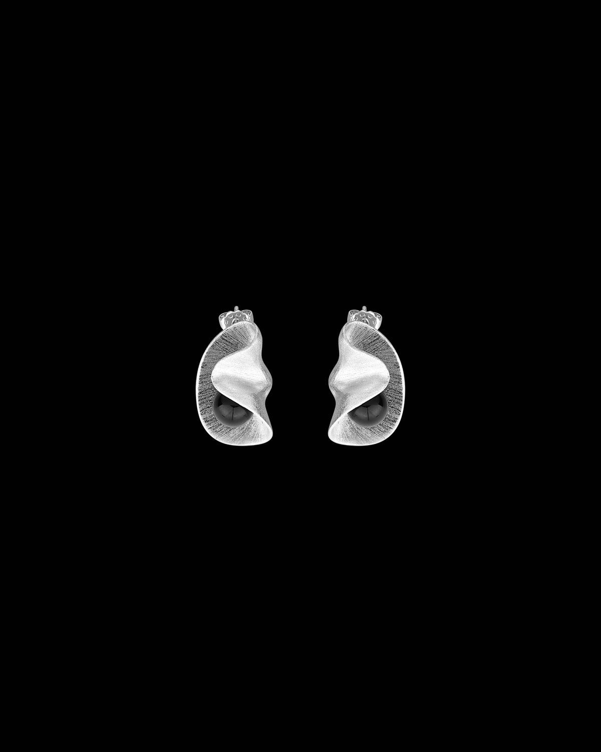 Black Onyx Silver Earrings