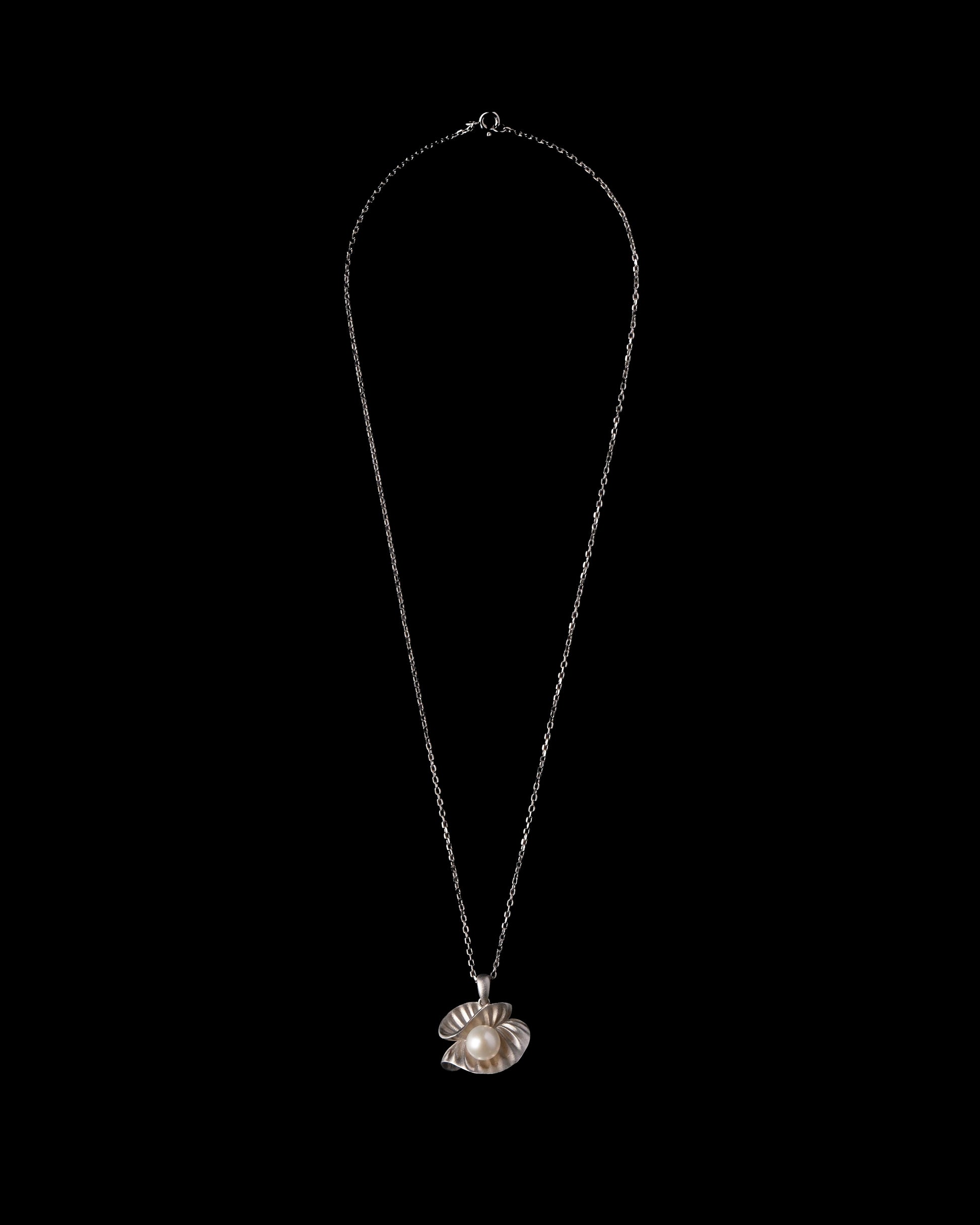 Pearl and Recycled Sliver Necklace