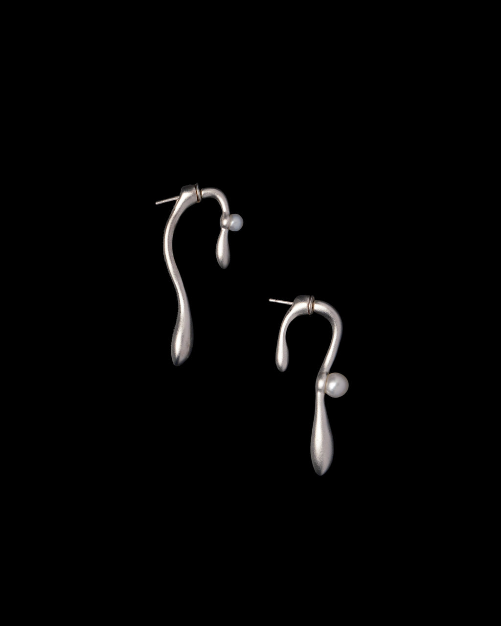 Pearl and Recycled Silver Earrings