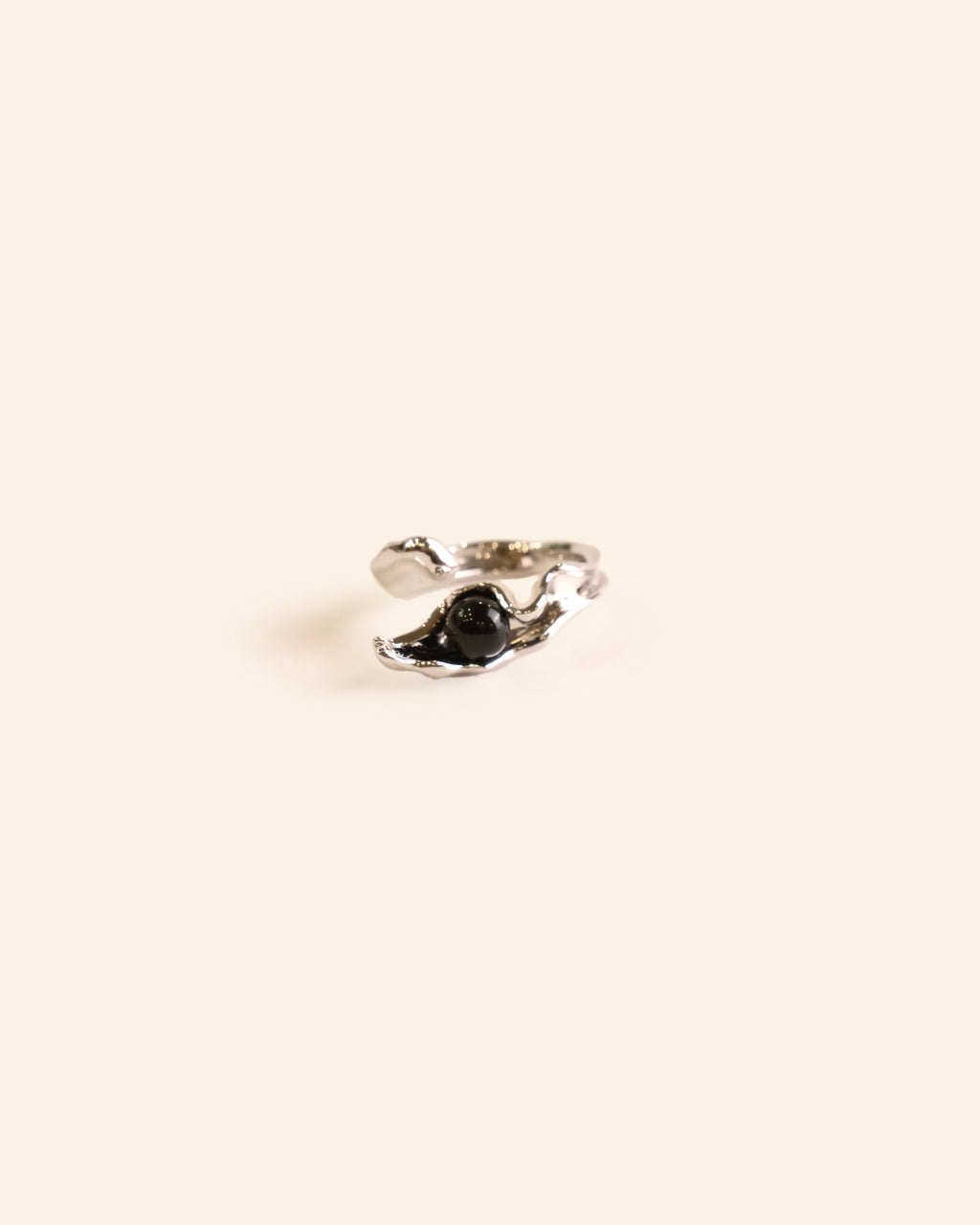 Black Onyx and Silver Plated Ring