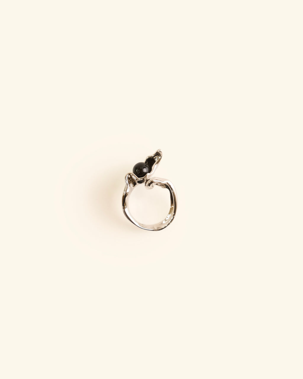 Black Onyx and Silver Plated Ring