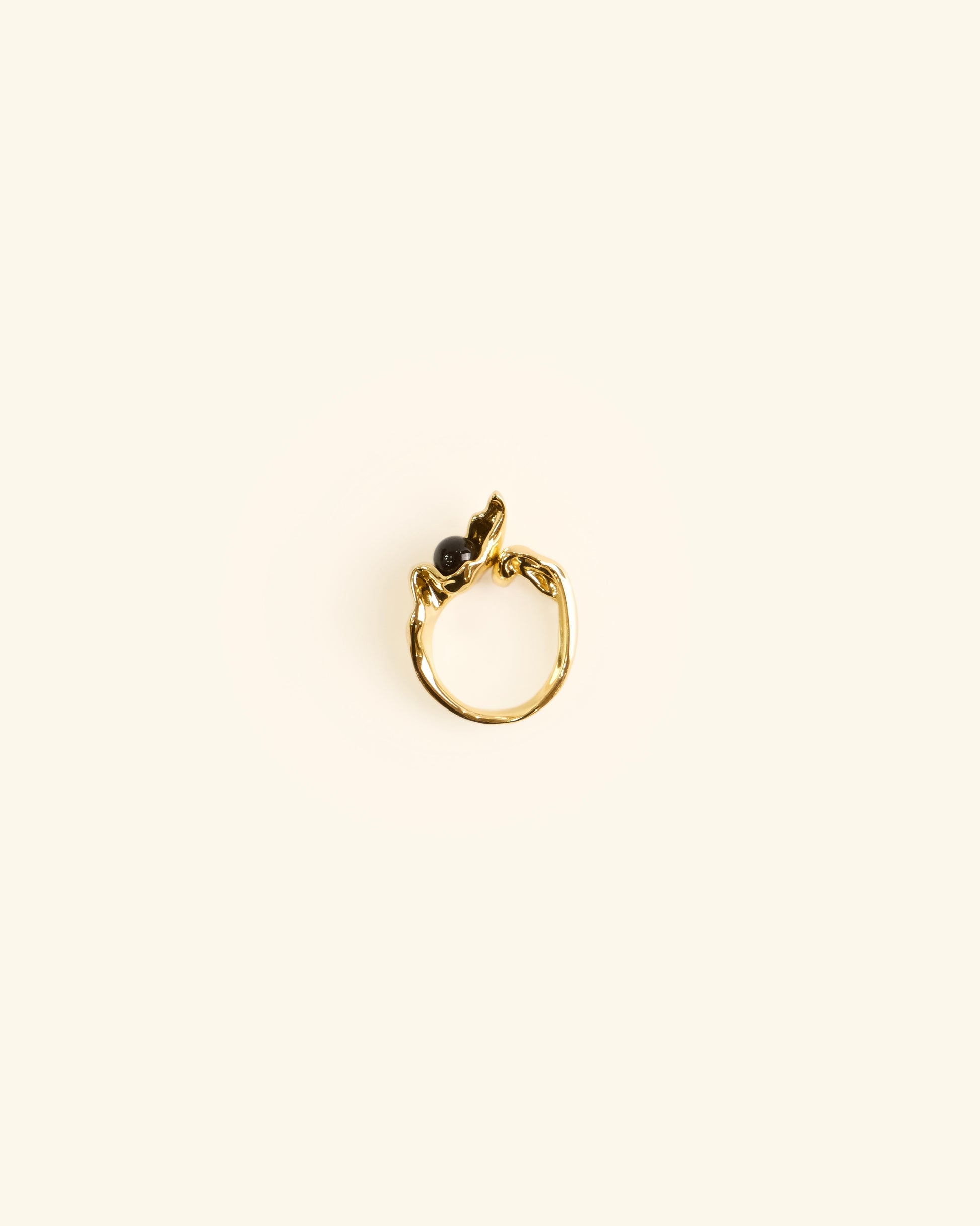Black Onyx and Gold Plated Ring