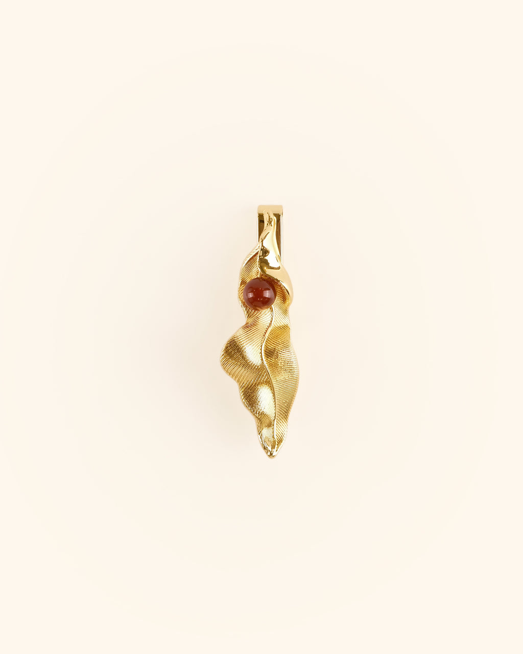 Red Onyx and Gold Plated Tie Clip